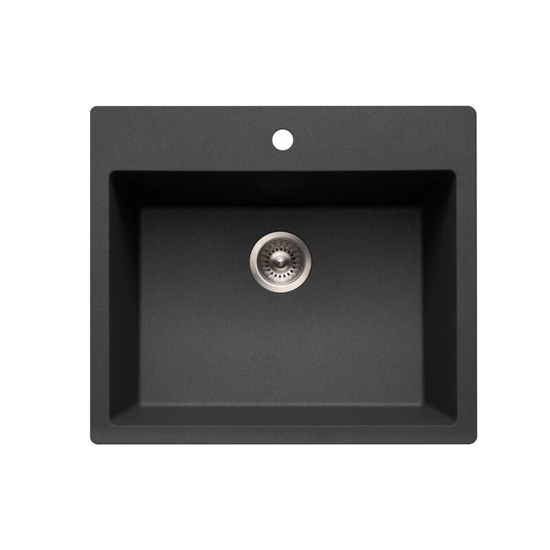 Houzer G-300 Quartztone 25" Drop In Single Basin Granite Composite - Midnite