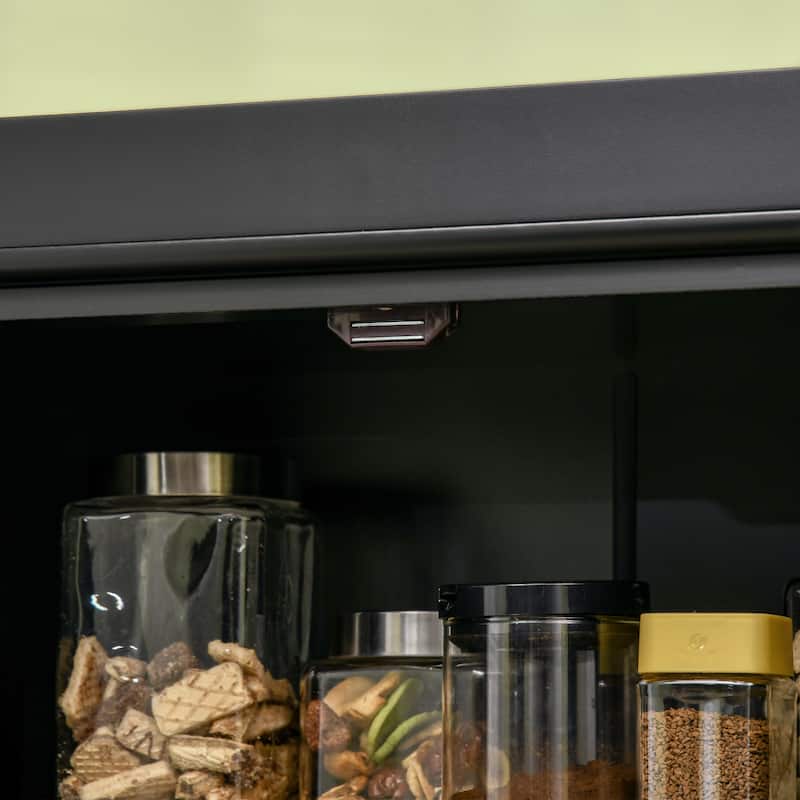 HOMCOM Freestanding Modern 4 Door Kitchen Pantry, Storage Cabinet Organizer with 6-Tier Shelves, and 4 Adjustable Shelves