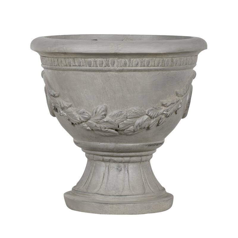 Christopher Knight Home - Classical 16.14"H Outdoor Pedestal Urn Planter with Heraldic Carved Design