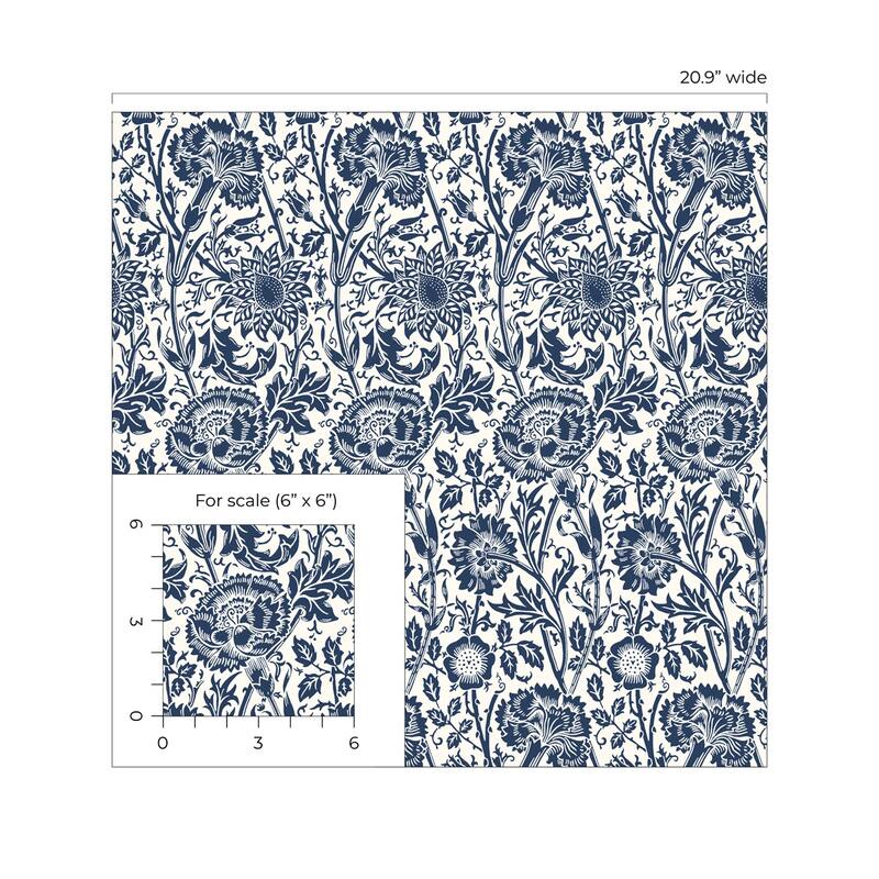 Seabrook Designs Tonal Floral Trail Nonwoven Unpasted Wallpaper
