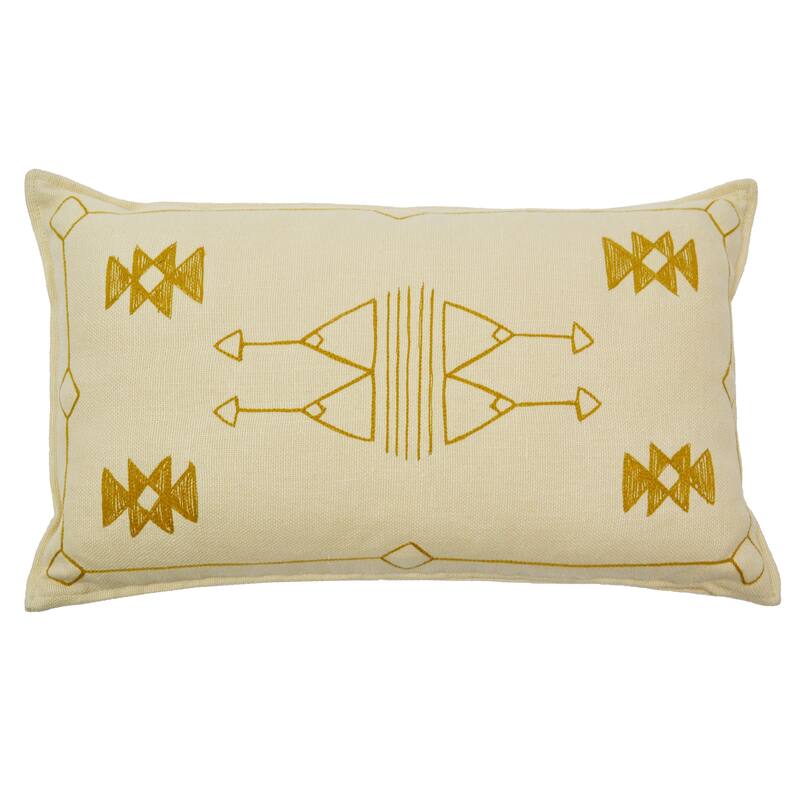 Jiti Indoor Cactus Bohemian Modern Colorful Embroidered Linen Rectangle Lumbar Pillows Cushions for Sofa Couch 12 x 20