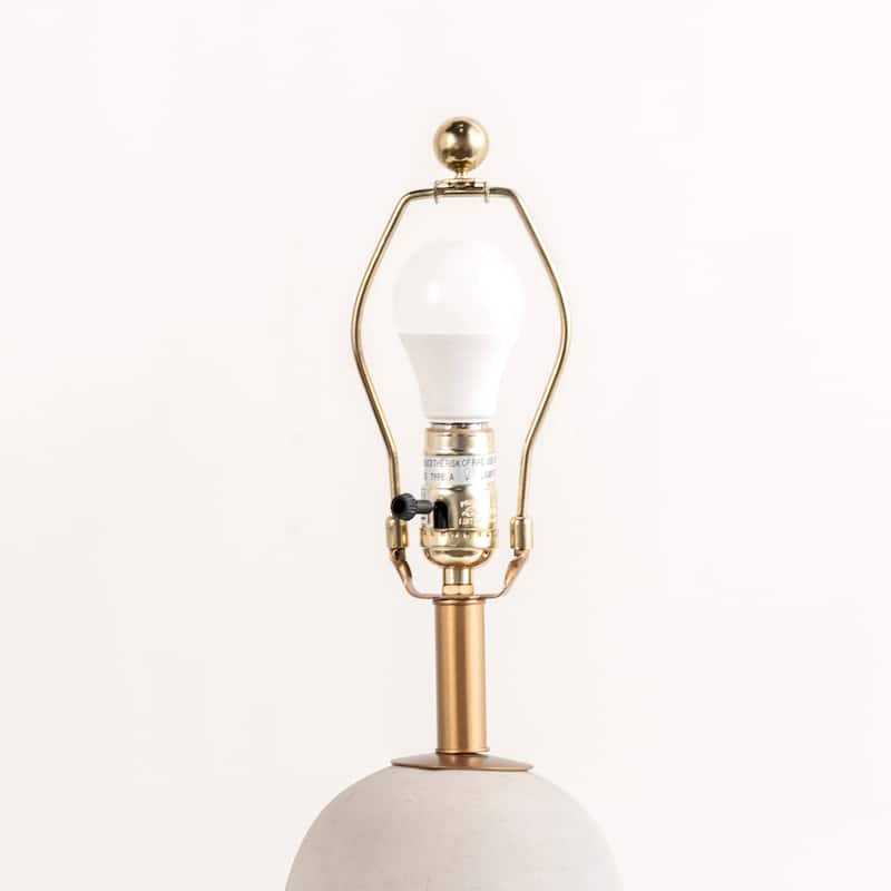 Nuloom 25'' Natalie Concrete & Iron Aluminium Shade Table Lamp - 14"W x 14"D x 25"H
