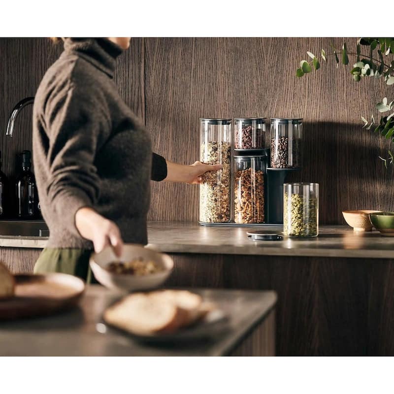 Joseph Joseph Podium Steel 5-piece Glass Container Set with Stand