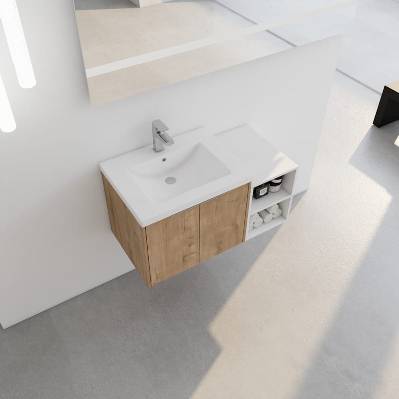 36 Inch Soft Close Doors Bathroom Vanity With Sink, A Small Storage Shelves, 24" and 12" Combination Cabinet