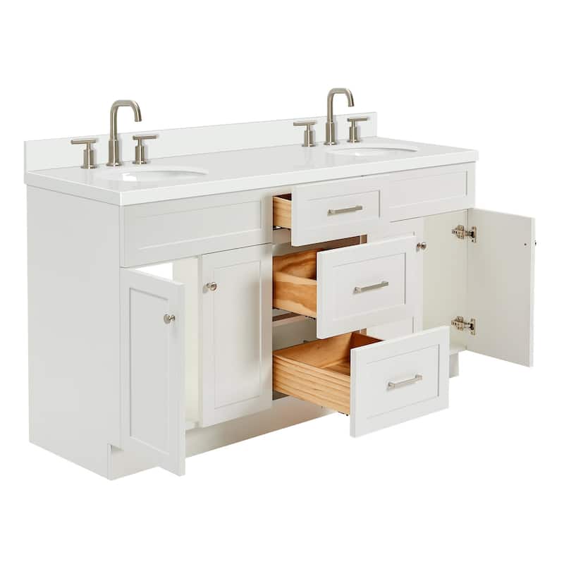 Ariel F067DWQOVO Hamlet 67" Free Standing Double Basin Vanity Set with