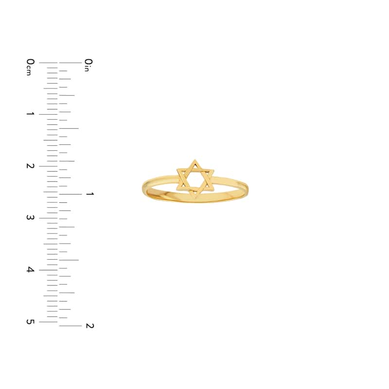 Curata 14K Yellow Gold 7mm Small Star of David Stackable Ring