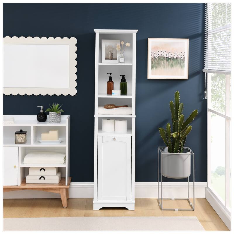 64" Tall Bathroom Storage Cabinet for Small Space