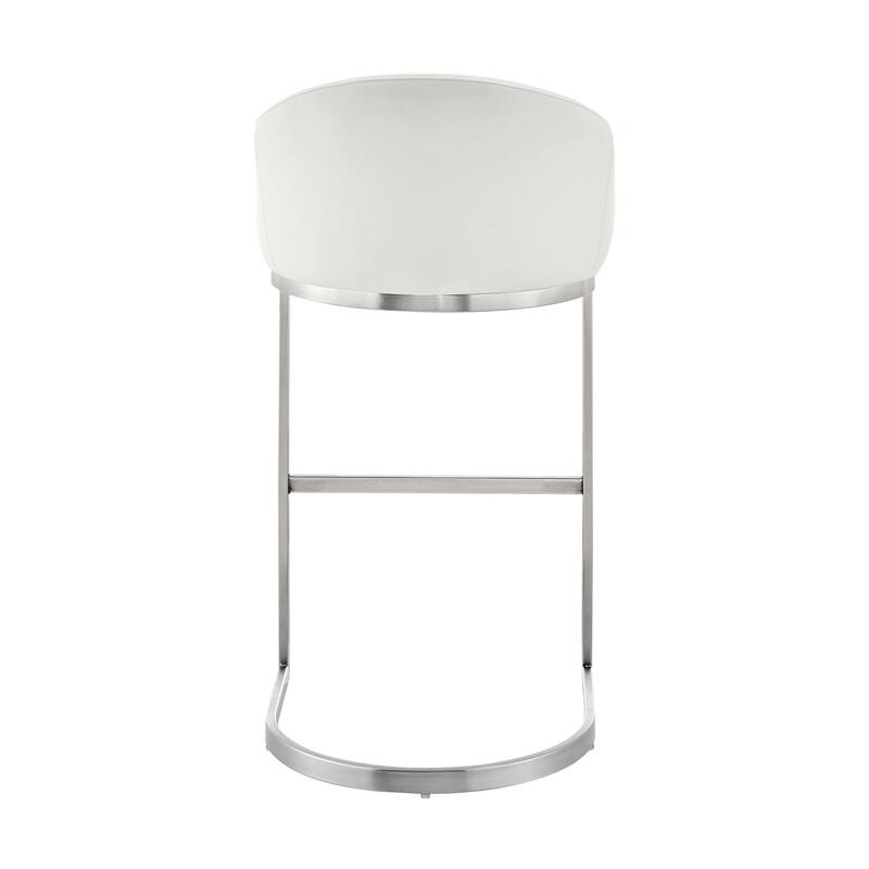 Katherine Upholstered Metal Bar or Counter Height Stool with Cantilever Base