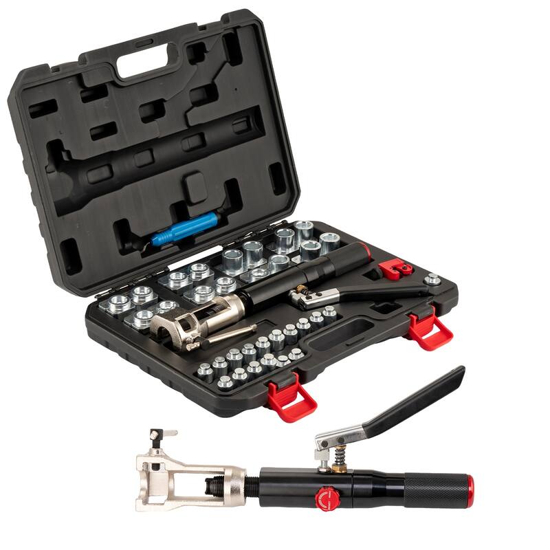 Metal Hydraulic Pipe Expander Set 45˚ Brake Line Expander 30-piece Set - Black