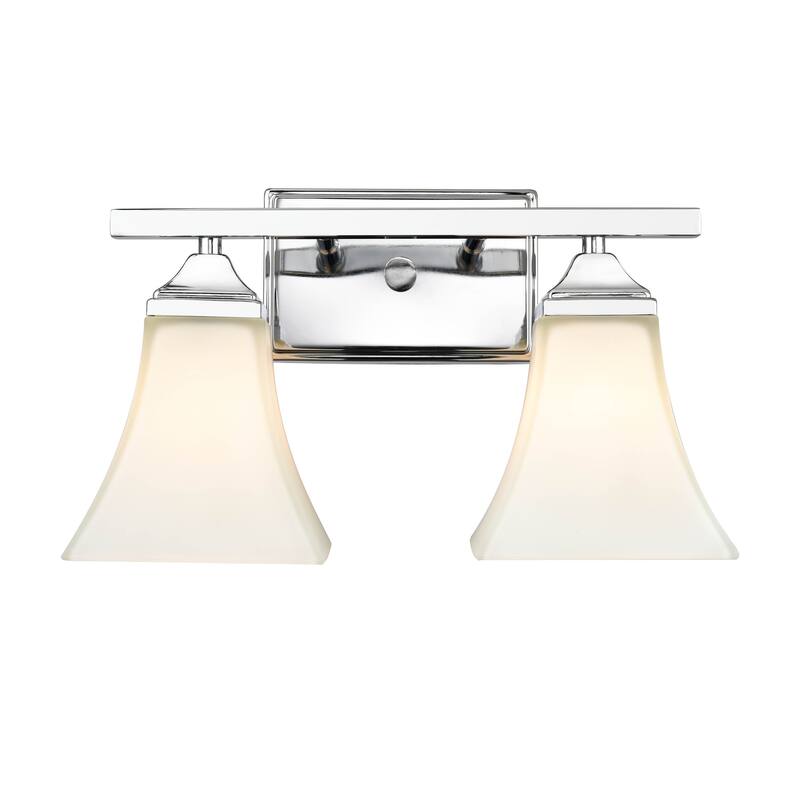 Millennium Lighting Metal 2 Light Vanity Fixture with Etched White Glass Shades