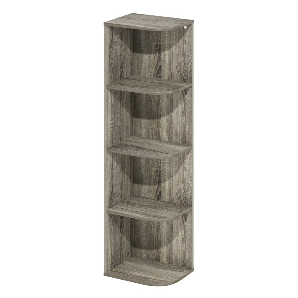 41.4 in. Tall French Oak Grey Wood 4-Shelf Bookcase