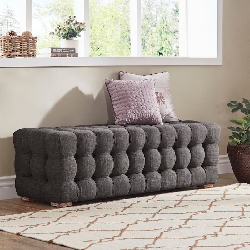 Gdansk Linen Fabric Tufted Bench