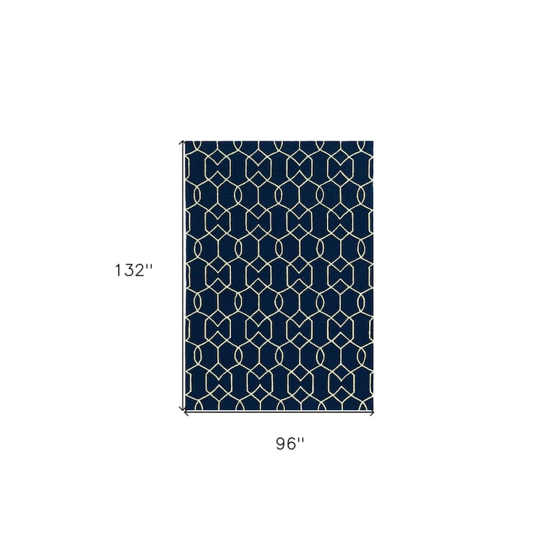 Pari Sleek Geometric Weather Resistant Modern Chic Hand-Woven Outdoor Rug - 8' X 11'