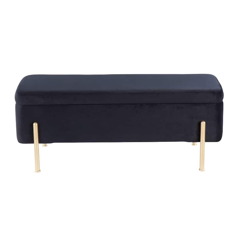 Silver Orchid Galotti Storage Bench with Flip-Top Lid