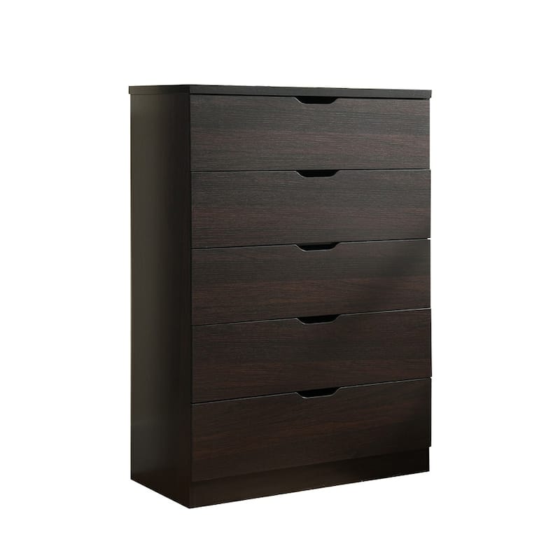 Drawer Clothes And Storage Chest Faux Wood Grain And Metal Drawer Glides