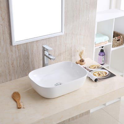 Karran Valera 20" Vitreous China Vessel Bathroom Sink in White