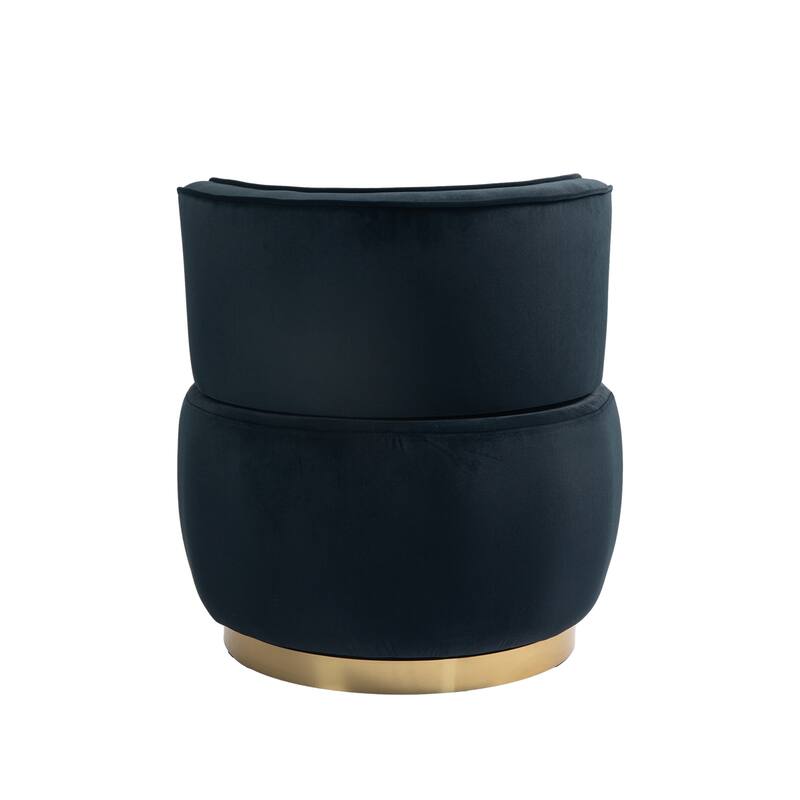 Black 25.2" Upholstered 360° Swivel Barrel Chair