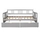 preview thumbnail 7 of 25, Full Size Solid Wood Frame Daybed Wood Bed with Two Drawers and Three Sides Rails,Easy Assemble
