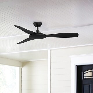 Fanimation GlideAire 52 inch Indoor/Outdoor Smart Ceiling Fan with Remote - Black