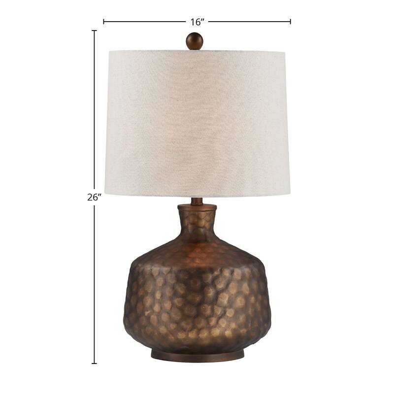 Muir 28" Table Lamp with Linen Shade, Bronze (Set of 2)