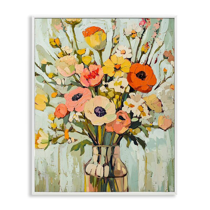 Stupell Painterly Bouquet Arrangement Framed Giclee Art Design By Franklyn Gregory - 24 x 30 - White