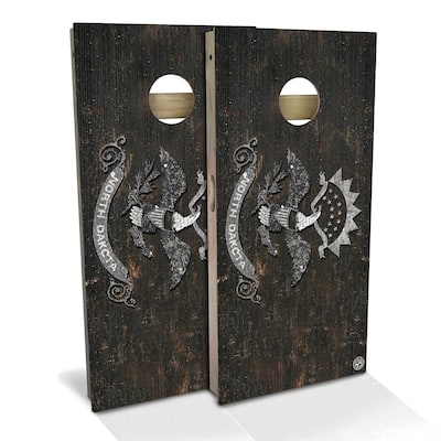 North Dakota Flag Vintage Outdoor Cornhole Board Set