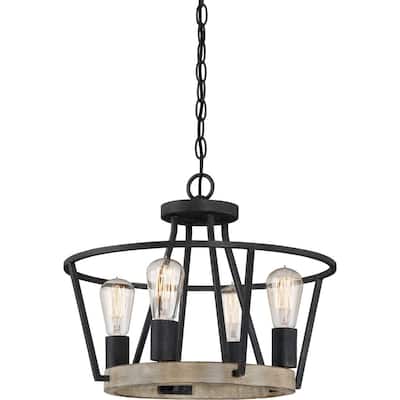 Brockton 4-Light Semi-Flush Mount in Grey Ash