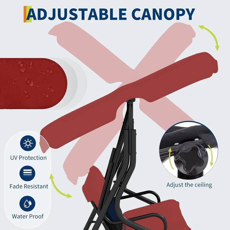 3-person outdoor swing chair swing with textilene seat