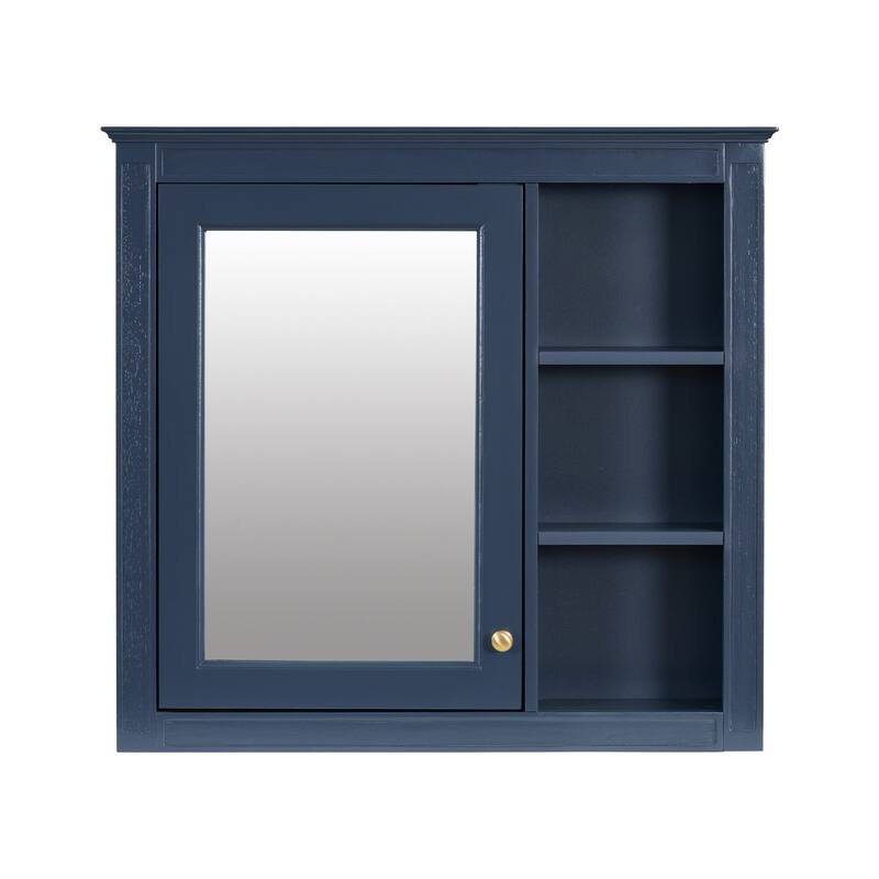 Plywood Freestanding Bathroom Vanity Set in Maple with Mirror Cabinet - 30" x 18"