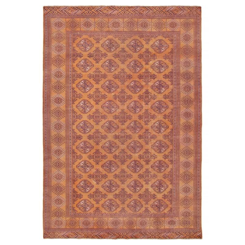 ECARPETGALLERY Hand-knotted Baluch Burnt Orange Wool Rug - 6'7 x 9'5 - Burnt Orange - 6'7 x 9'5