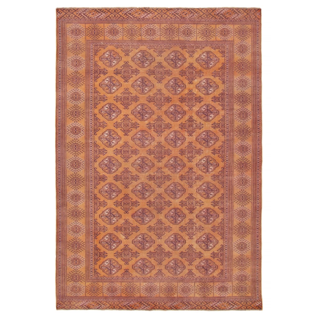ECARPETGALLERY Hand-knotted Baluch Burnt Orange Wool Rug - 6'7 x 9'5