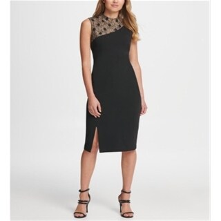 DKNY Women's Lace And Crepe Combo Sheath Dress Black Size 8 - Bed Bath &  Beyond - 40559977