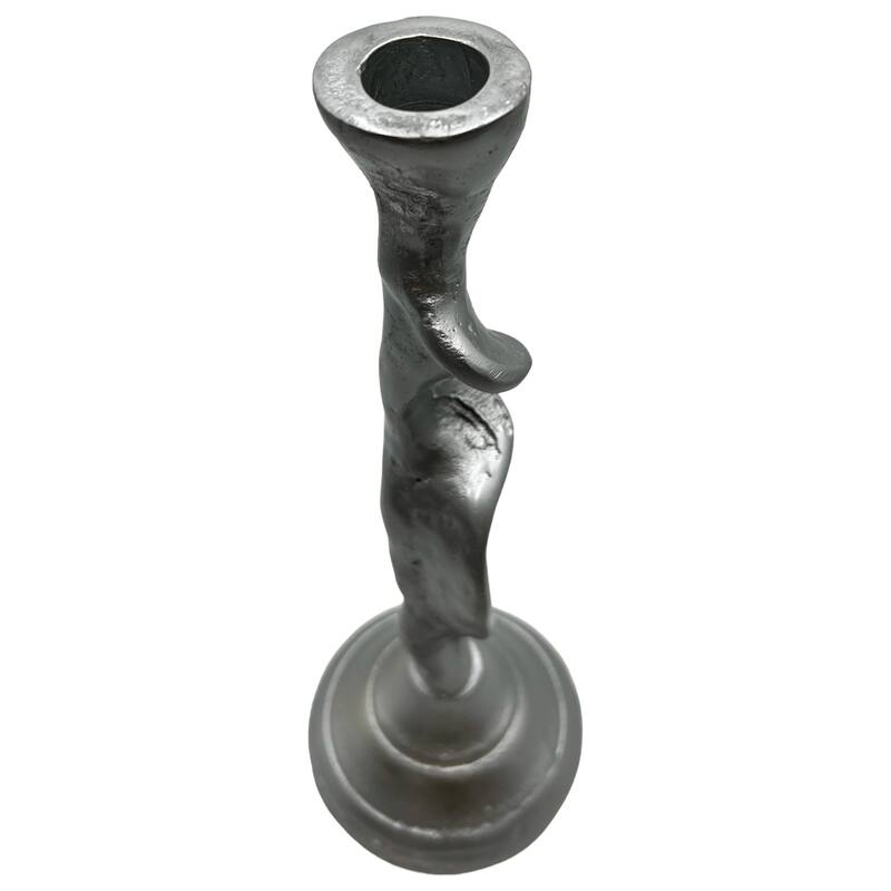 14 Inch Decorative Handmade Aluminum Artistic Candle holder Set of 2 - 4 x 4 x 13.5 in