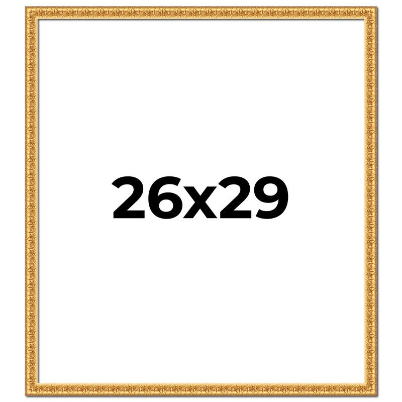 26x29 Frame Gold Real Wood Picture Frame Width 1 inches | Interior