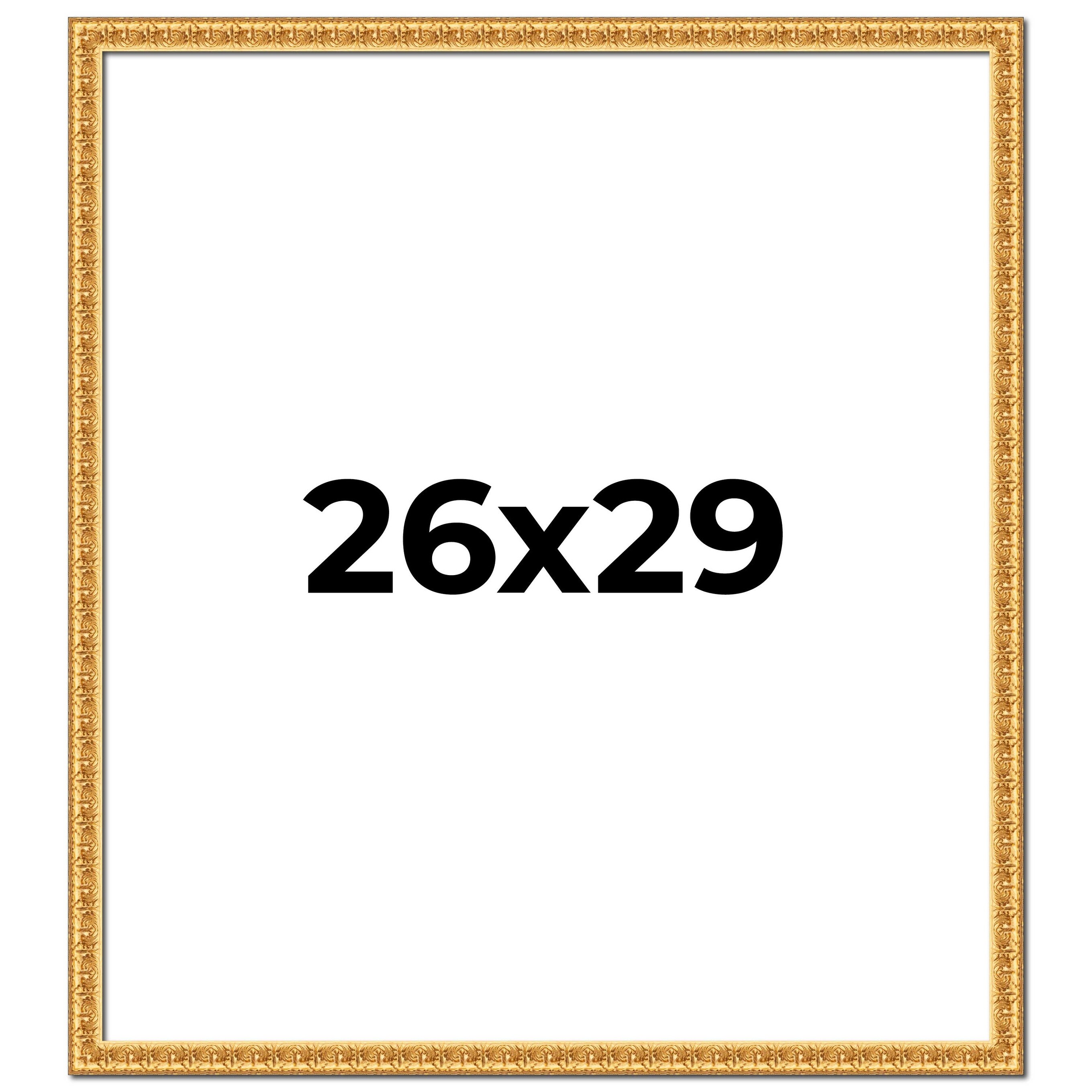 26x29 Frame Gold Real Wood Picture Frame Width 1 inches | Interior