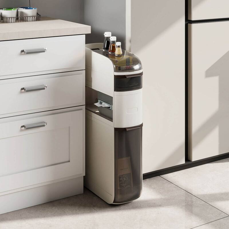 Costway 4-Tier Narrow Bathroom Storage Cabinet with Drawers Tissue Box - See Details