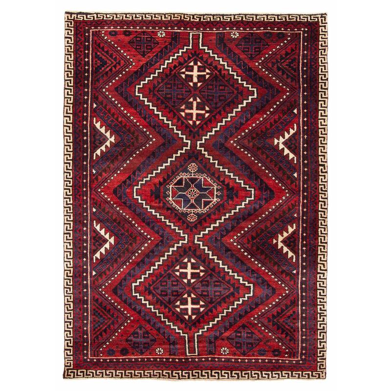 ECARPETGALLERY Hand-knotted Melis Vintage Red Wool Rug - 5'4 x 7'9 - Red - 5'4 x 7'9