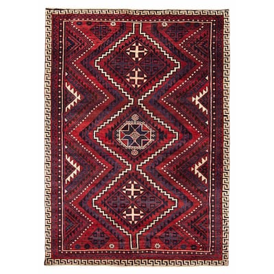 ECARPETGALLERY Hand-knotted Melis Vintage Red Wool Rug - 5'4 x 7'9