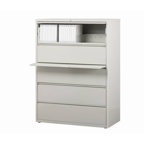 8000 Series 42" Wide 5-Drawer Lateral File Cabinet, Light Gray