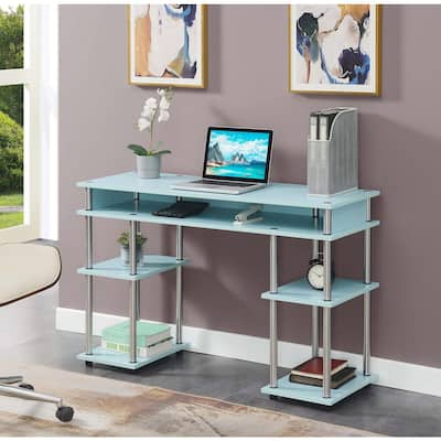 No Tools Desk - Home Office Corner Shelf Desk - Computer Nail Tech Desk - Sea Foam - 47"L x 15.75"W x 30"H