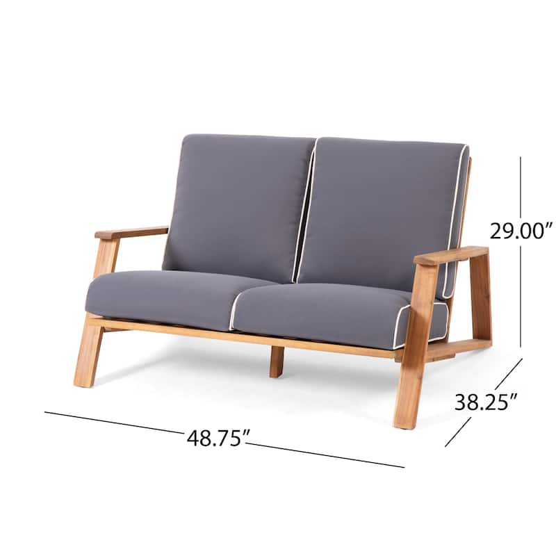 Paloma Outdoor Acacia 4-piece Cushioned Chat Set by Christopher Knight Home