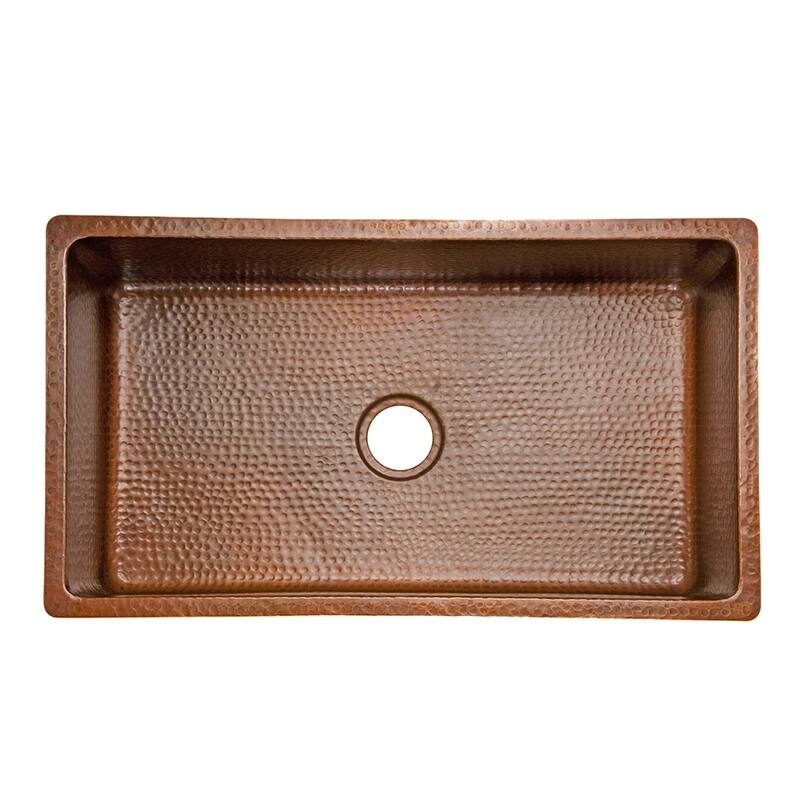 33-in Hammered Antique Copper Single Basin Kitchen Sink (KSB33199)