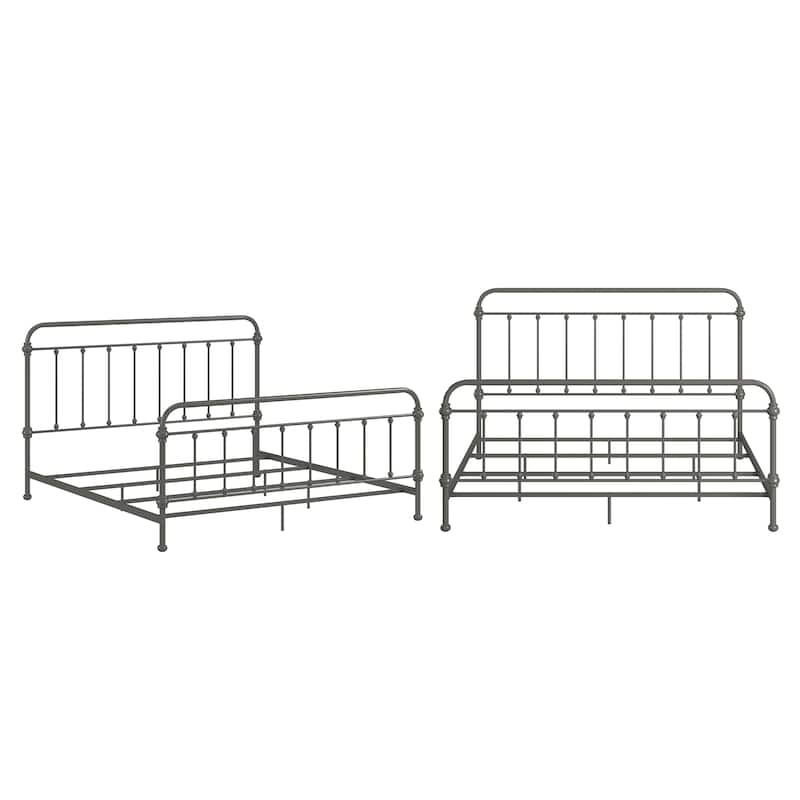 Sigulda Graceful Lines Victorian Metal Bed - Dark Grey - King