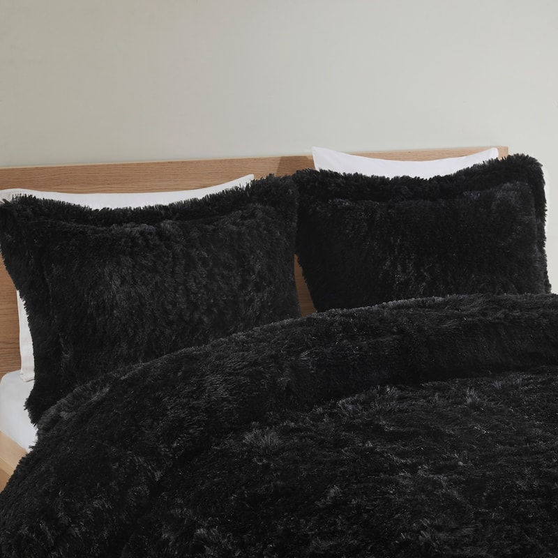 Intelligent Design Leena Shaggy Long Fur Comforter Mini Set