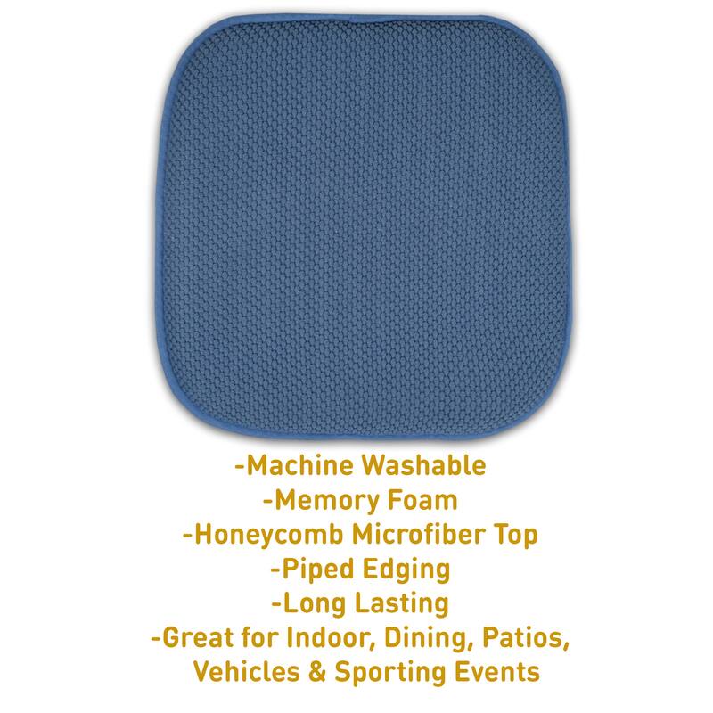 16-in. Square Non-slip Memory Foam Seat Cushions (2 OR 4) - 16 X 16