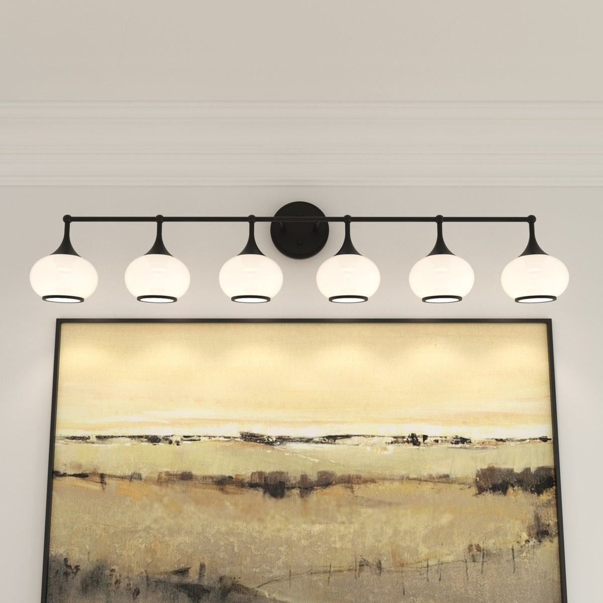 Acroma Brass/Chrome/Black Finish Modern Globe Vanity Light