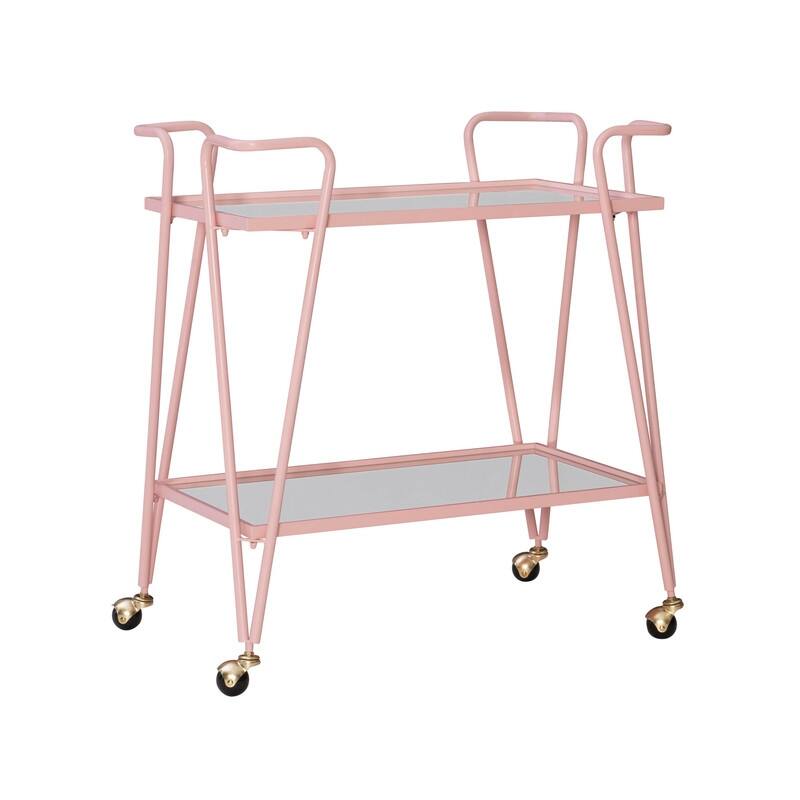 Rosa Mid-Century 2-Teir Rolling Metal Bar Cart