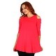 Simply Ravishing Women's Cold Shoulder Flare 3/4 Sleeve Blouse Top Tunic Shirt (Size: S-5X) - Thumbnail 27