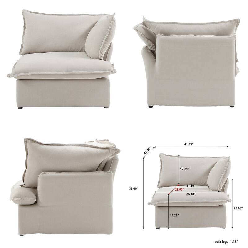 L Shape Sectional Couches, Sectional Sofa with Chaise Ottoman