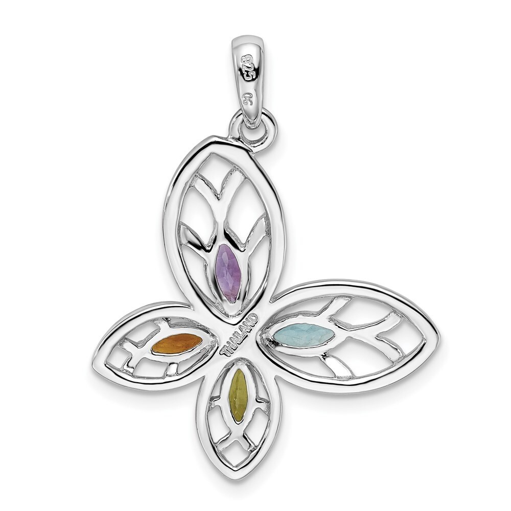 Sterling Silver PE CI AM Swiss BT Butterfly Pendant 27x25mm Sterling Silver PE CI AM Swiss BT Butterfly Pendant 27x25mm
